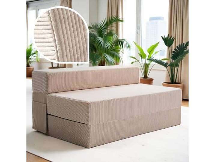 Schlafsofa 120 cm breit – 2-in-1 Bettfunktion & Gästebett, bequem, Cord 2-in-1 Schlafsofa & Gästebett · tagsüber Sofa, nachts Bett · bequem & stabil · Cord-Bezug abnehmbar & waschbar · OEKO-TEX