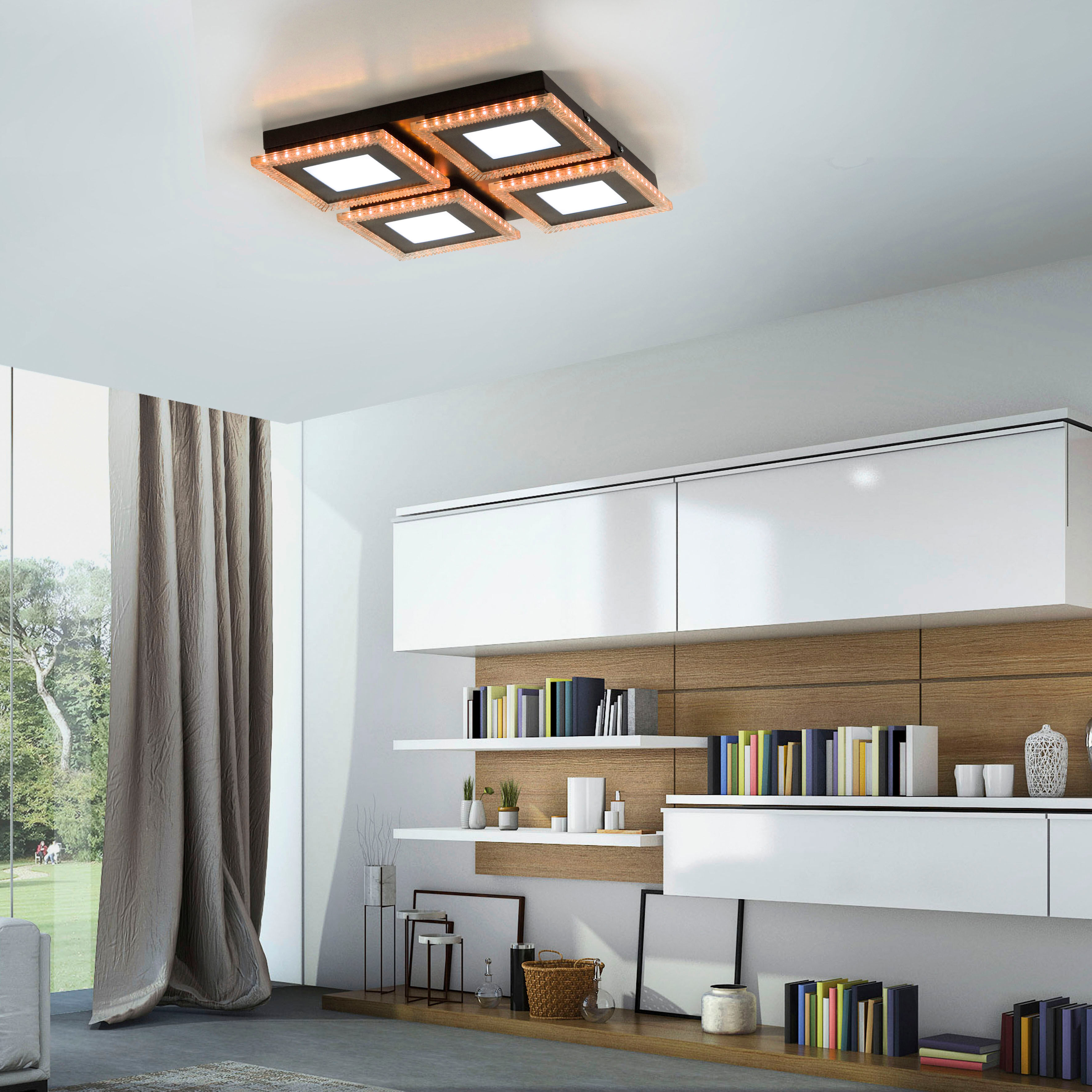 JUST LIGHT LED Deckenleuchte "ACRI", schwarz, 2, 1 Stk., Leuchten, LED Deckenleuchte