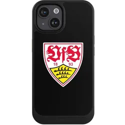Nivocase Hülle für Apple iPhone 15 Handyhülle NIVOcore Case Schwarz Offizielles Lizenzprodukt VfB Stuttgart (Apple iPhone 15), Smartphone Hülle, Schwarz