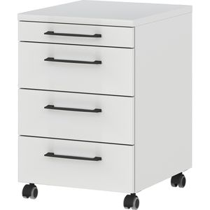 Germania Rollcontainer Profi 3.0, aus Holz, lichtgrau, mit 3 Schubladen & Utensilienauszug