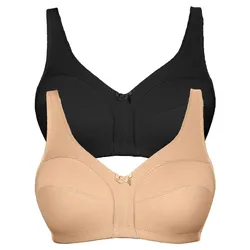 Soft-BH VIANIA "2er Pack Baumwoll Soft BH Basic", Damen, Gr. 80, Cup B, bunt (makeup schwarz), Obermaterial: 100% Baumwolle CO., BHs Soft-BH