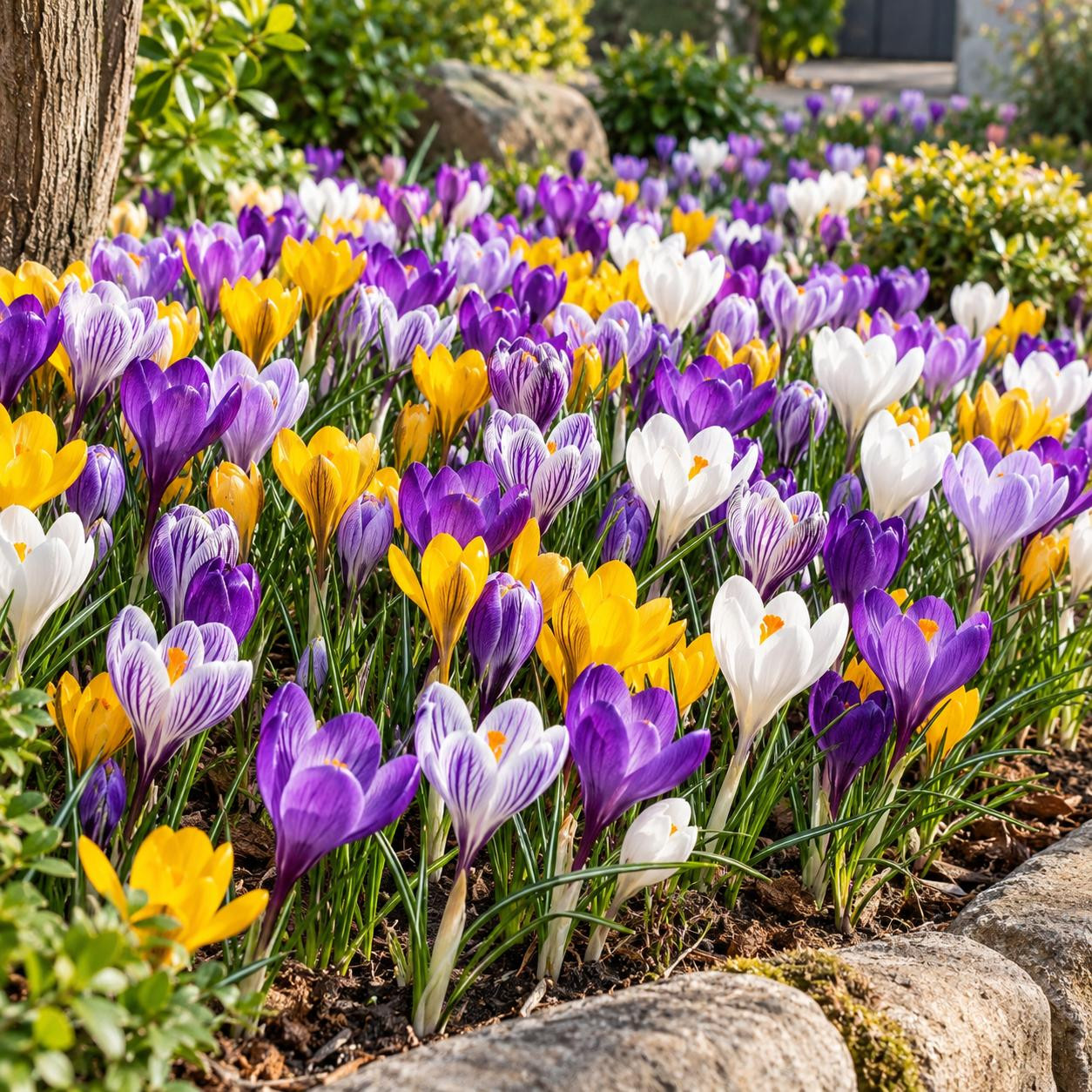 JUNAVERA Krokus gemengde kleuren - 10 stuks Crocus mix bloembollen - vroege voorjaarsbloeier