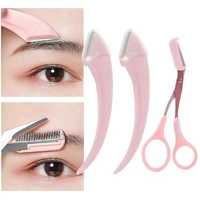 1 Satz Augenbrauen-Trimmmesser, Augenbrauen-Gesichtsrasierer für Frauen, professionelle Augenbrauenschere mit Kamm, Augenbrauen-Trimmer, Schaber, Zubehör