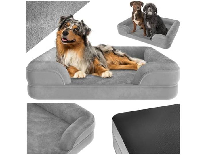 tectake® hondenbed - kussen voor grote en middelgrote honden - donzig en wasbaar - hondenmand met traagschuim - hondenbox - hondenligstoel - hondenmand - hondenkussen - div maten (91x68x18)