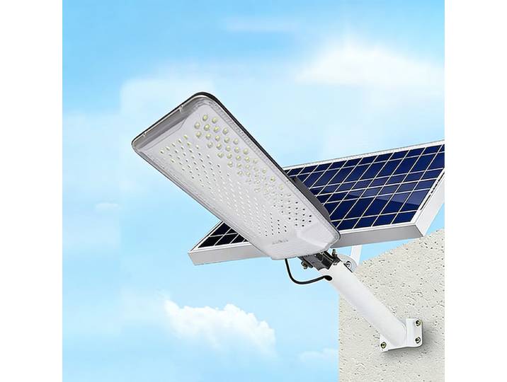 Lampe solaire de rue 12000W, LED extérieure à large angle avec détecteur de mouvement, éclairage extérieur durable et résistant aux intempéries