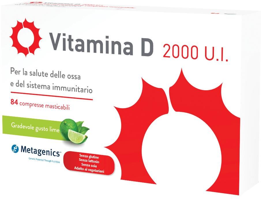METAGENICS BELGIUM bvba VITAMINA D 2000 U.I., 84 Compresse Masticabili