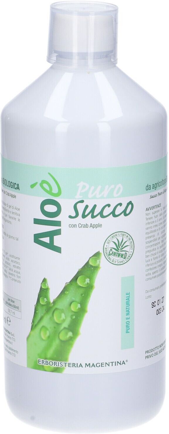 ERBORISTERIA MAGENTINA Srl Aloe' Puro Succo 1 Litro - Aloe Vera Biologico, Integratore Naturale