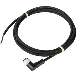Tru Components TC-12833032 Sensor-/Aktor-Anschlussleitung M12 Kupplung, gewinkel, Elektronikkabel + Stecker, Schwarz