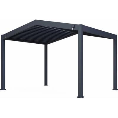 Pergola PARAGON "mit Lamellendach Icon 1013 Anthrazit", grau, B:399cm H:282cm T:308cm, Pergolen, Mit verstellbaren Aluminiumlamellen