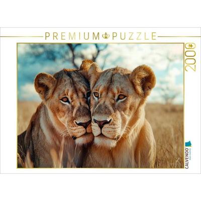 CALVENDO Puzzle Löwen - Vertrauen und Stärke | 2000 Teile Lege-Größe 90x67cm Foto-Puzzle für glückliche Stunden, von , Calvendo Puzzle