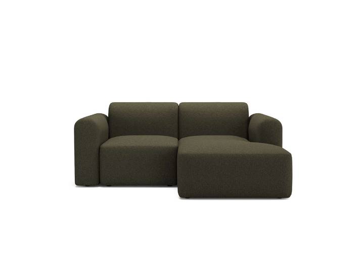 Ecksofa, Boucle, Waldgrün 194×71×152 cm, Chaiselongue Rechts, Skandinavisch, TENKSOM