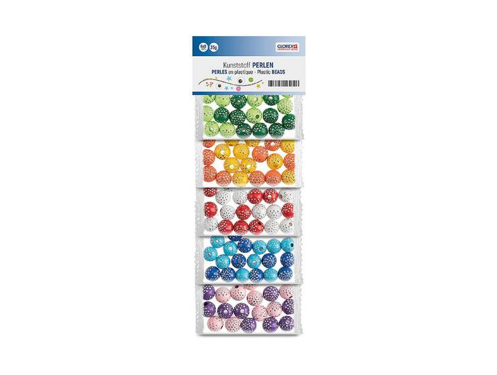 Glorex Kunststoff-Perlen mit Punkten 10 mm 50 g