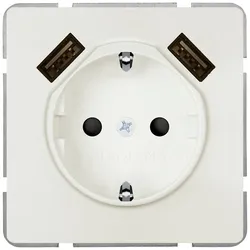 Siemens 5UB1870-0TW01 DELTA style SCHUKO-Steckdose mit doppeltem USB-Ladegerät, titanweiß 5UB18700TW01