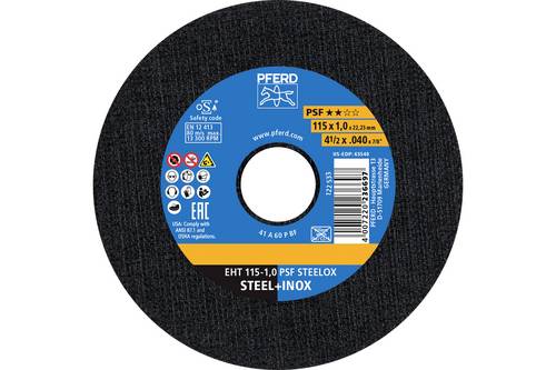 PFERD TOOLS EHT 115-1,0 PSF STEELOX (TIN 10) 69121092 Trennscheibe 115mm 10St.