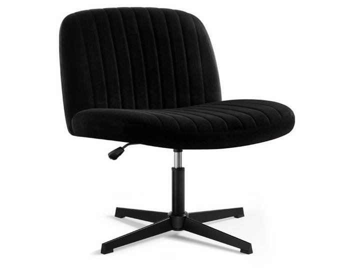 IWMH Chaise de bureau sans accoudoirs chaise d'ordinateur pivotante réglable en hauteur - Noir