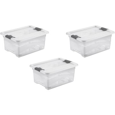 Organizer KEEEPER "cornelia", transparent, B:29,5cm H:17,5cm T:39,5cm, Kunststoff, Aufbewahrungsboxen, Aufbewahrungsbox, 12 L, mit Deckel, Schiebeverschluss