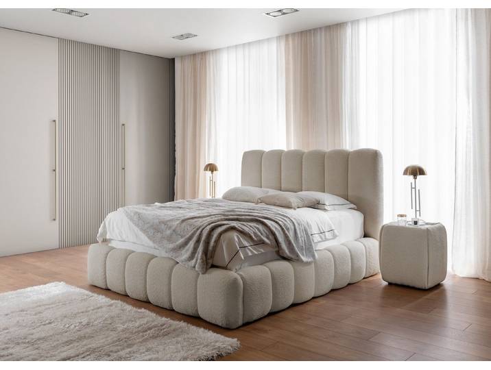 yourhouse24 Polsterbett CANDE in Bouclé mit Bettkasten & Lattenrost – Wolkenbett, Luxus Wolkenbett mit Bettkasten & Lattenrost