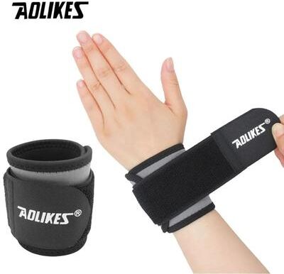 Inspired Living Adjustable Wrist Brace Wrist Support For Gym Weightlifting Sports black With Gray