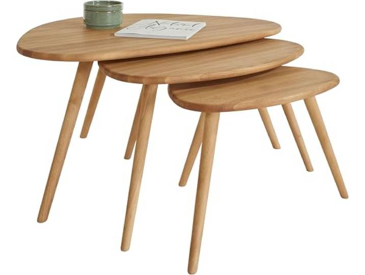 TaBoLe Couchtische Set VIGO, Kernbuche massiv geölt (2er Set (Tisch mittel und klein))