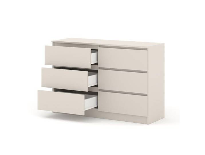 Commode - HOMLANDO - Maya M6 - 6 tiroirs - Push to open (sans poignée) - Cachemire mat