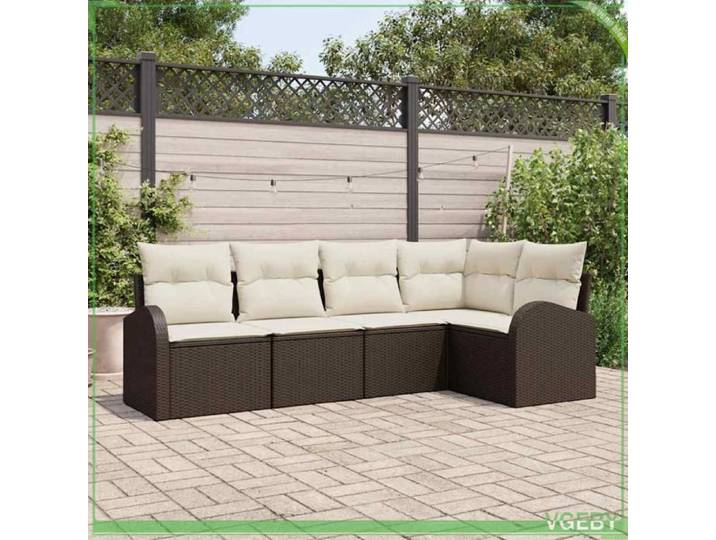 Ensemble canapé d'extérieur - FAFEICY - 3346038 - Modulaire - Marron - Poly rotin anti-UV