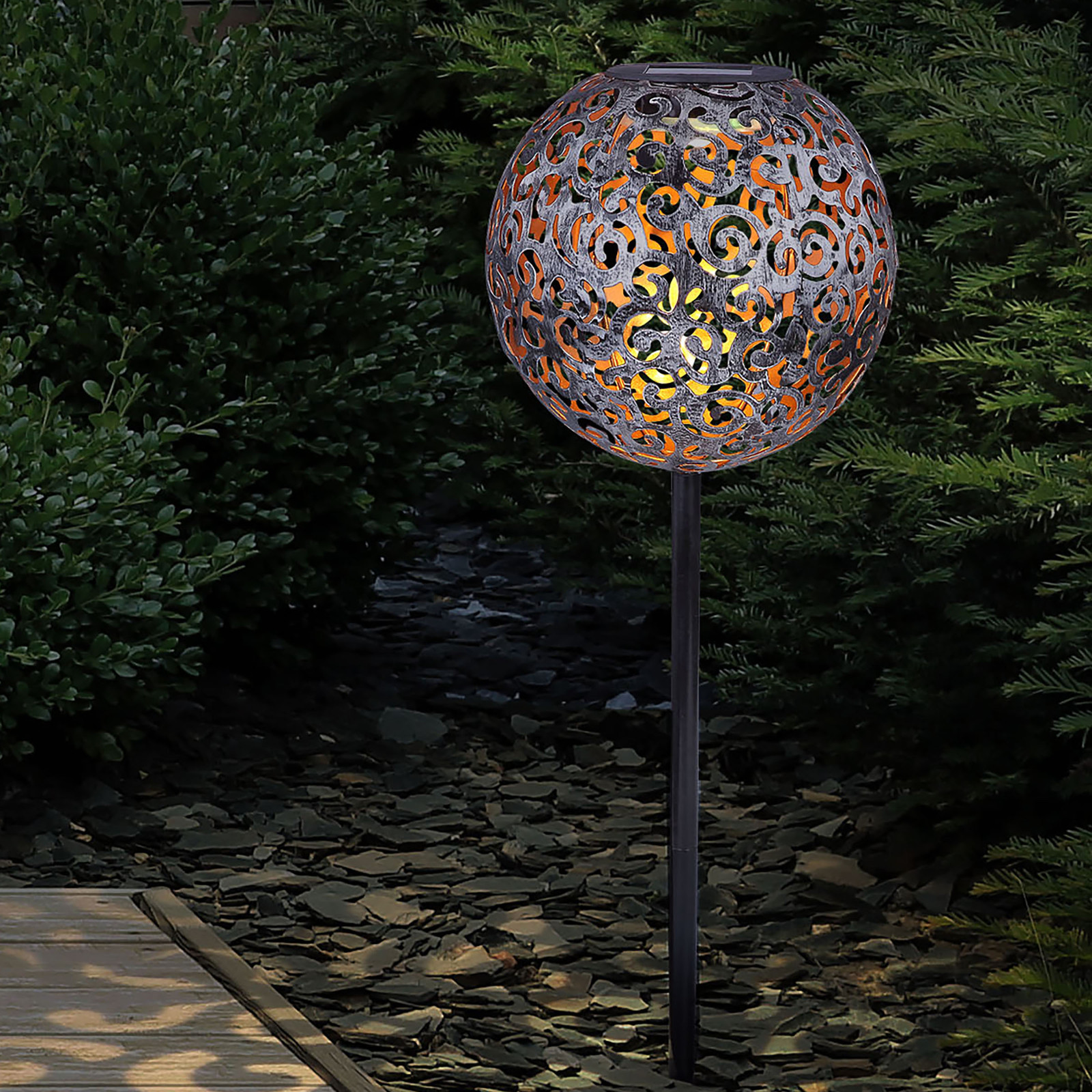 home24 Solarlamp zilver Ø 19cm