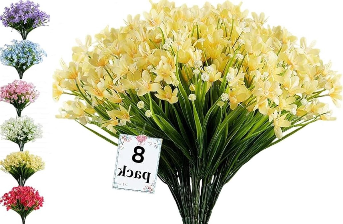 Kunst narcissen struiken - Geel - 8 bundels - UV-bestendig