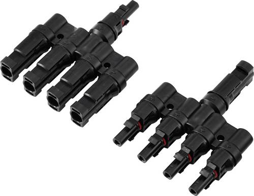 TRU COMPONENTS 4 fach PV-Abzweigverbinder-Set TC-13805800 Schwarz Inhalt: 2St.