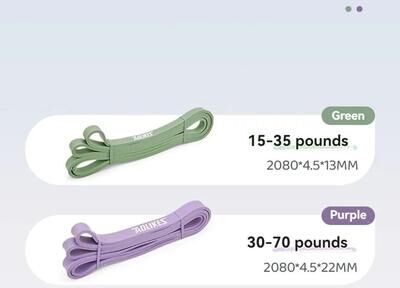 Inspired Finds AOLIKES Pull Up Assist Resistance Band 0.51 0.87 Set (green + Purple)