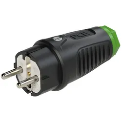 PCE 0521-shu Taurus2 Gummi-Stecker 2SL IP54 (schwarz/grün) 0521shu