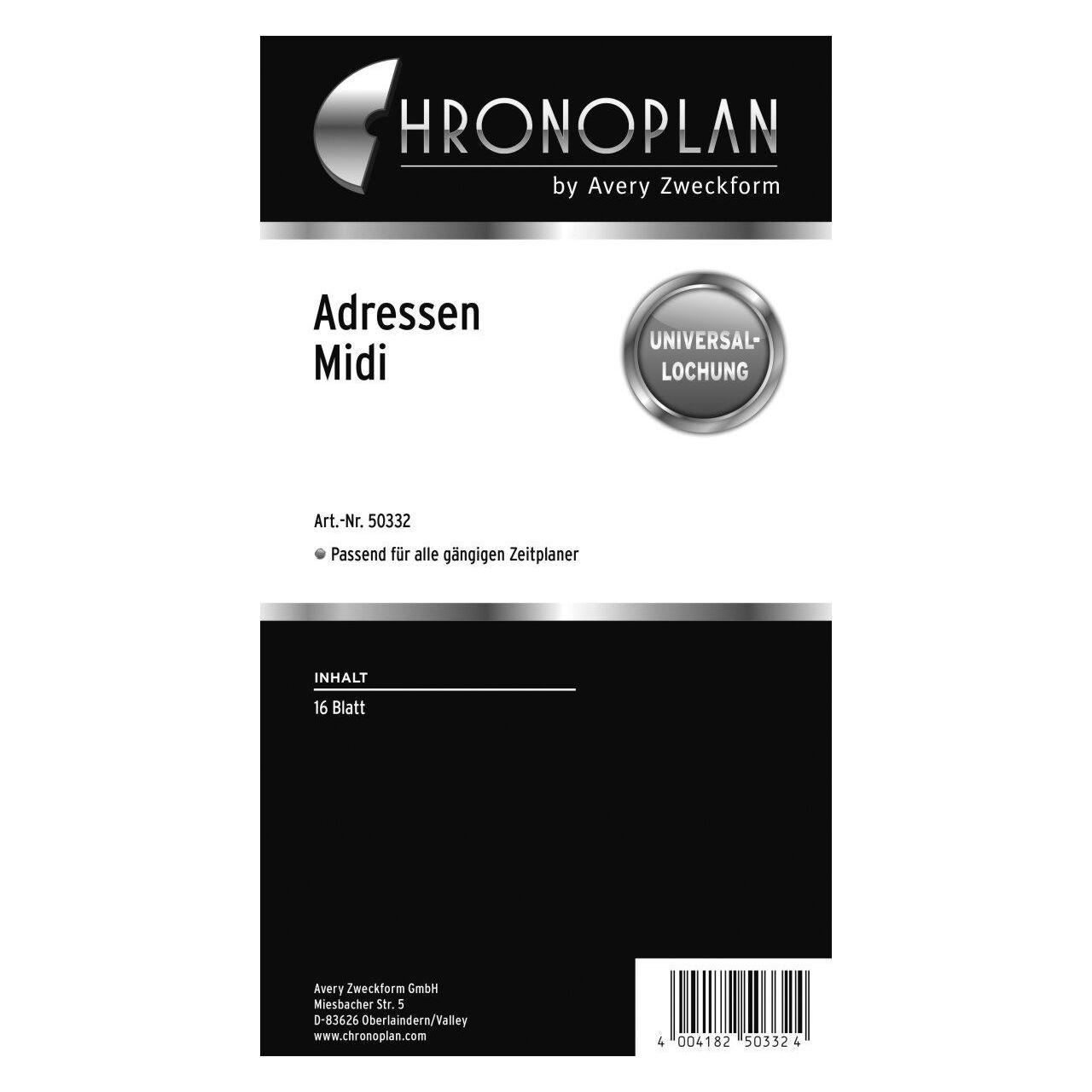 Chronoplan Adressen Blatt (Spezial) (50332Z.19)