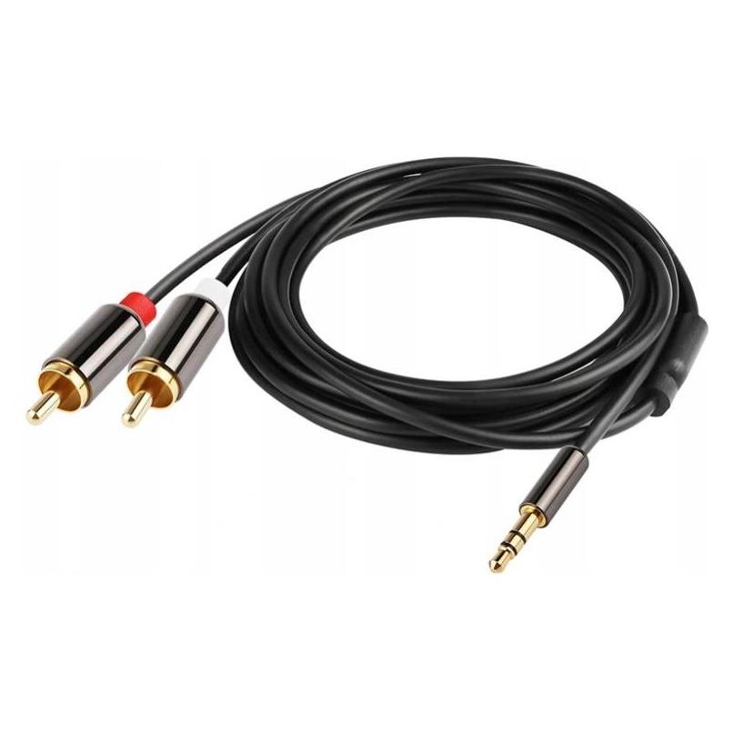 Libox Kabel Jack 3.5mm - RCA (Cinch) x2 3m srebrny (LB0093) (3 m, Cinch Kabel) (LB0093)