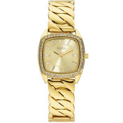 Quarzuhr FIRETTI "Chain Elegance", gold (goldfarben, champagnerfarben), Armbanduhren, Damen, Quarzuhr, Armbanduhr, Damenuhr, analog, Swarovski-Kristalle