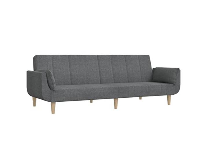 Coespram Schlafsofa 2-Sitzer Klappsofa mit 2 Kissen Hellgrau Verstellbare Rückenlehne für Gästezimmer und Büro, inklusive Schaumstoffpolsterung für flexiblen Komfort.