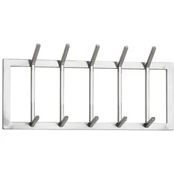 Wandgarderobe FineBuy Garderobe Metall 65 cm Silber Flur Hakenleiste Paneel