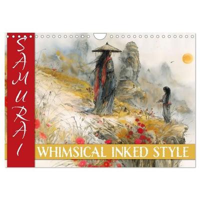 Samurai - whimsical inked style (Wandkalender 2027 DIN A4 quer), CALVENDO Monatskalender