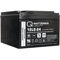 Q-Batteries 12LS-24 12V 24Ah Blei-Vlies-Akku / AGM VRLA mit VdS