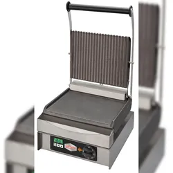 Neumärker® Panini Master | Kontaktgrill | Panini Grill | oben geriffelt + unten glatt | mit Digitaltimer