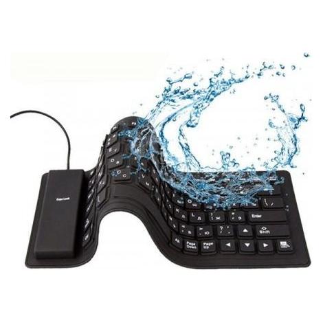 Gembird FLEXIBLE USB ENG/Juodas KB-109F-B (US, Kabelgebunden) (KB-109F-B)