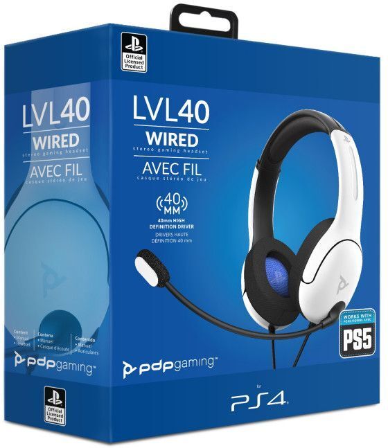 PDP Airlite Kevytrakenteiset PlayStation Pelikuulokkeet - White