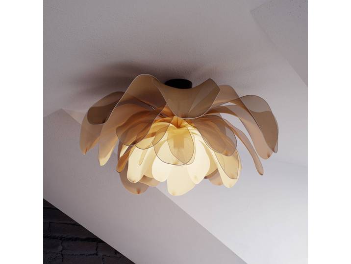 By Rydéns Designer Deckenlampe Lou Lou, dimmbar, creme / amber, für Flurbereich, Textil / Stoff / Seide, Design, Deckenlampe