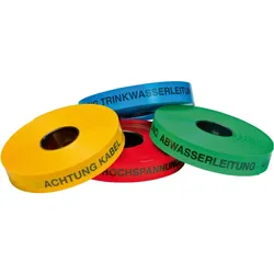 Kelmaplast, Klebeband, Trassen-Warnband 250 m Achtung Fernmeldekabel gelb