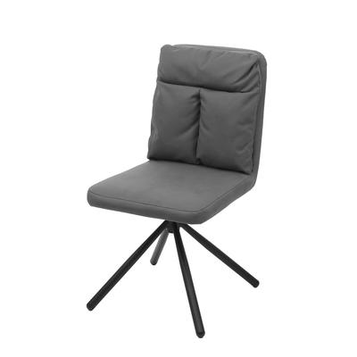 Décoshop26 - Drehbarer Esszimmerstuhl/Loungesessel in grauem Stoff 04_0002245