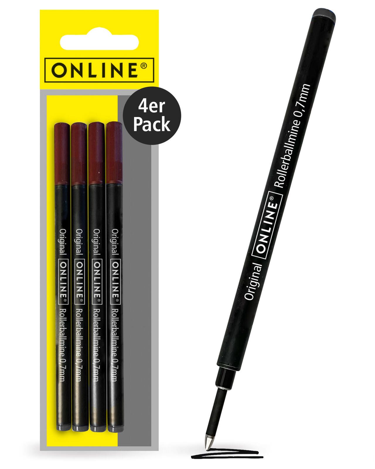 ONLINE® Rollerball-Minen Gelschreiberminen 0.7 mm Schwarz 70096