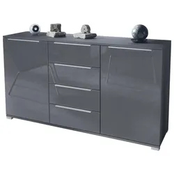 SIDEBOARD Linio Grau Hochglanz