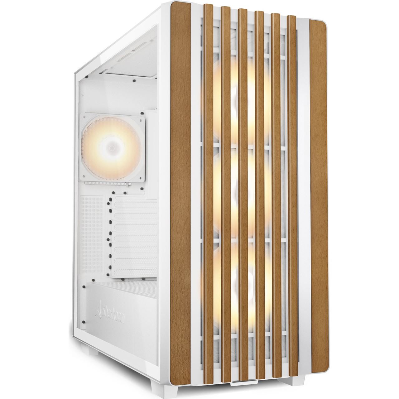 Sharkoon Rebel C70G RGB Midi Tower ohne Netzteil weiss/braun