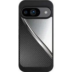 Nivocase Hülle für Google Pixel 9 Handyhülle NIVOcore Case Schwarz Carbon Metall Stahl (Google Pixel 9), Smartphone Hülle, Schwarz, Grau