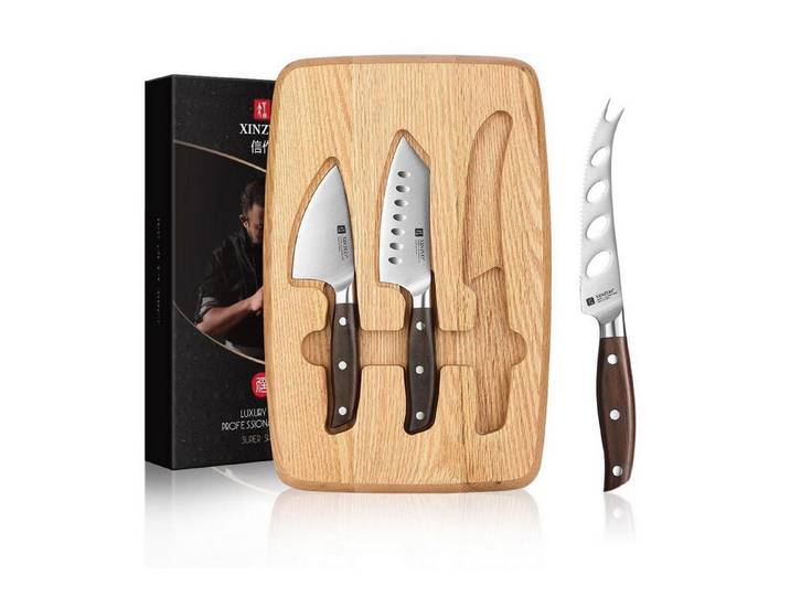 LuxusKollektion Käsemesser Käsemesser Set 4-teilig Roteiche