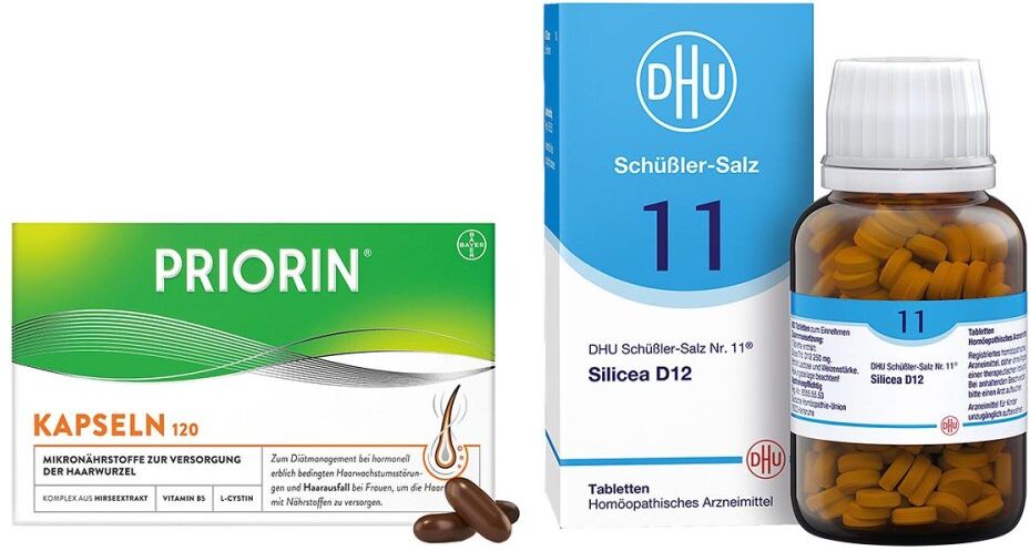 DHU Schüßler-Salz Nummer 11 Silicea D12 Tbl. & Priorin Kapseln 1Set