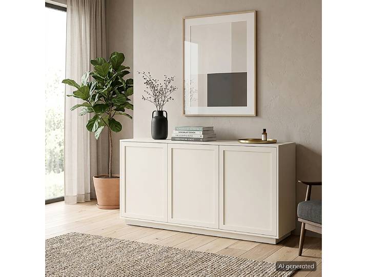 Buffet avec portes 150 x 75 x 40cm Beige